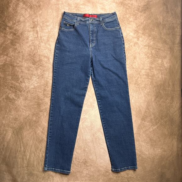Vintage 90s Gloria Vanderbilt High Rise Jeans Swan Logo Boyfriend Blue Denim - Picture 9 of 9